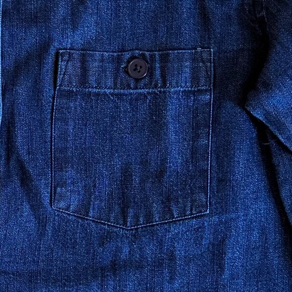 Women's Button Down Denim Shirt - Picture 3 of 4